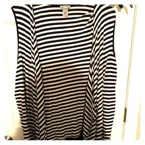 Catherines 2x navy and white striped vest